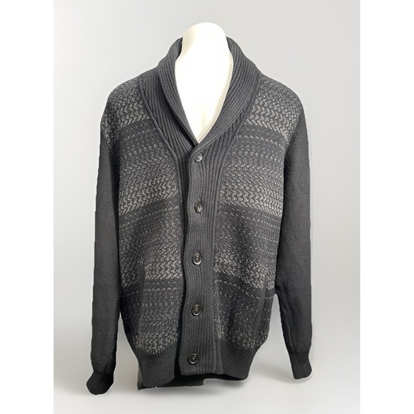 Calvin Klein Size Large Men's‎ Heavyweight Cardigan Grey & Black Gradient - Picture 1 of 6